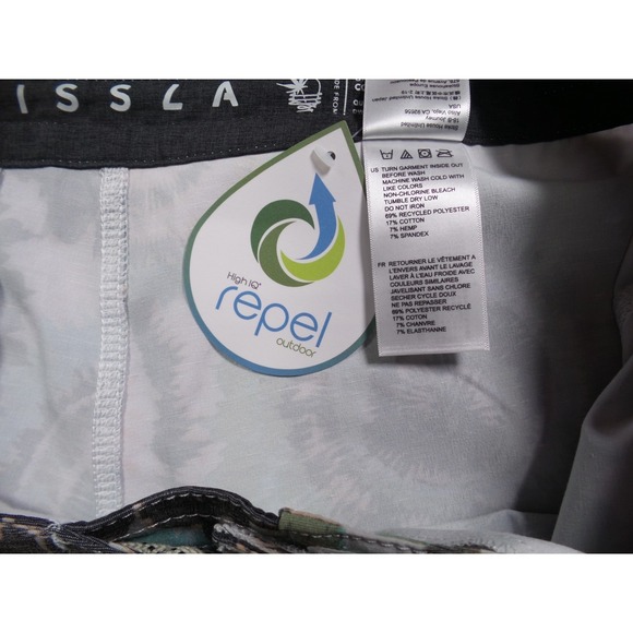 Vissla Shorts Mens Size 32 Green Shred Head Boardshorts Drawstring Pockets NWT - Picture 15 of 15